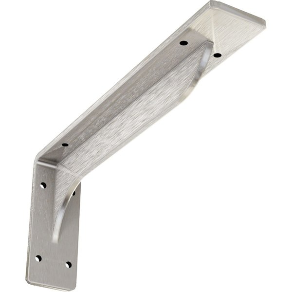 Ekena Millwork Embrey Steel Bracket, Stainless Steel 2"W x 12"D x 5 1/4"H BKTM02X12X05EBSS